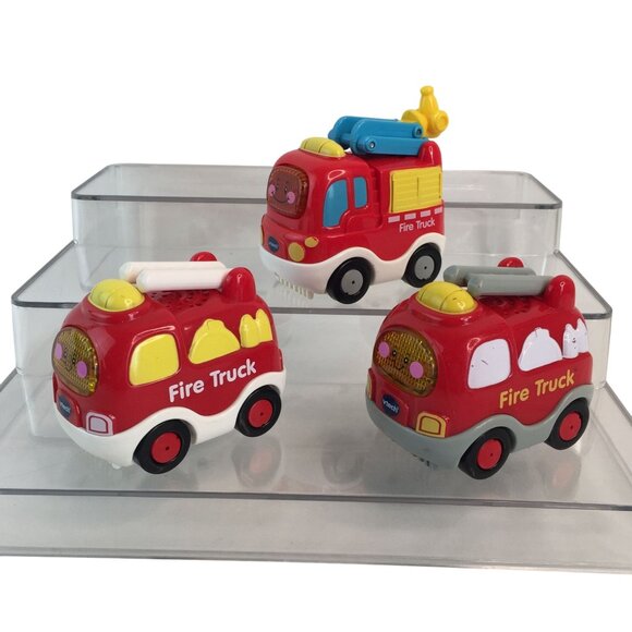Vtech Go Go Smart Wheels Firetruck Lot of 3 Lights Sounds Vehicles Tested - Picture 2 of 15